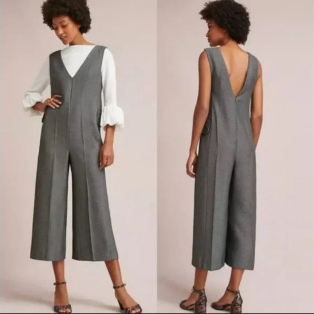 Anthropologie Cartonnier Oxford Sleeveless Jumpsuit